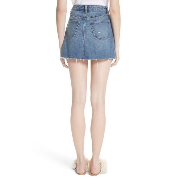 Free People | Ripped Denim Mini Skirt | Blue - Picture 6 of 8